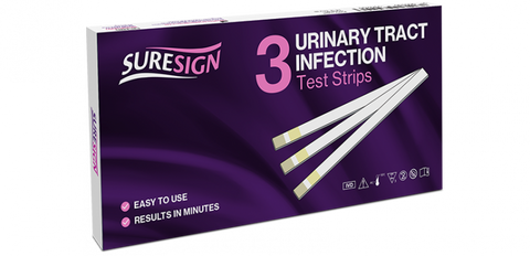 Suresign UTI Urinary Tract Infection Test Strips - 3 Individual Tests Use @ Home